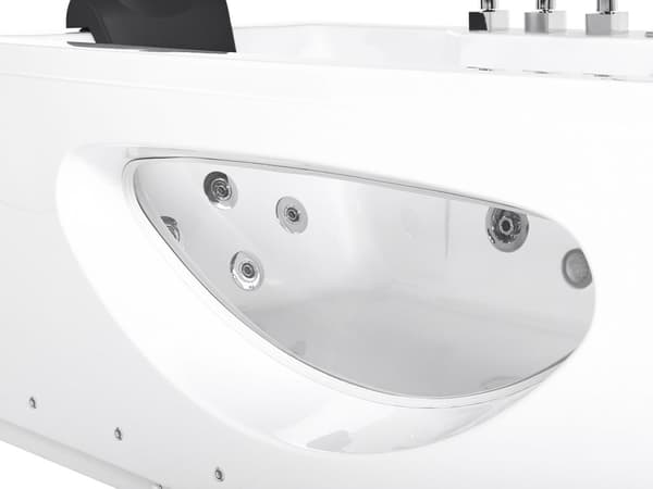 Whirlpool poreamme valkoinen akryylinen läpinäkyvällä seinällä ja LED-valoilla 180 x 80 cm moderni tyyli