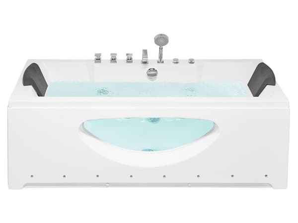 Whirlpool poreamme valkoinen akryylinen läpinäkyvällä seinällä ja LED-valoilla 170 x 80 cm moderni tyyli