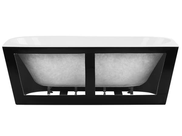 Badekar Sort Sølv Hvid 170x80 cm Oval Moderne Skandinavisk Design Fritstående Bad Akryl Badeværelse Badeværelsesmøbel Nyt Hjem Boligindretning