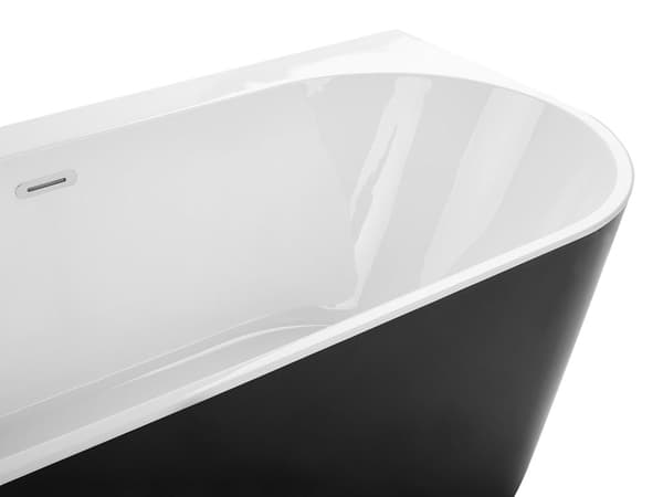 Badekar Sort Sølv Hvid 170x80 cm Oval Moderne Skandinavisk Design Fritstående Bad Akryl Badeværelse Badeværelsesmøbel Nyt Hjem Boligindretning