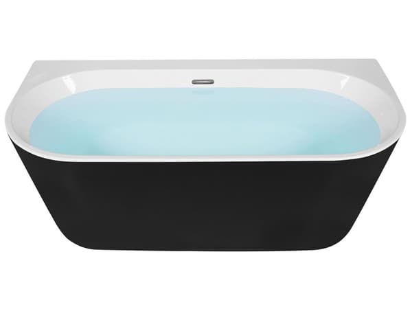 Badekar Sort Sølv Hvid 170x80 cm Oval Moderne Skandinavisk Design Fritstående Bad Akryl Badeværelse Badeværelsesmøbel Nyt Hjem Boligindretning