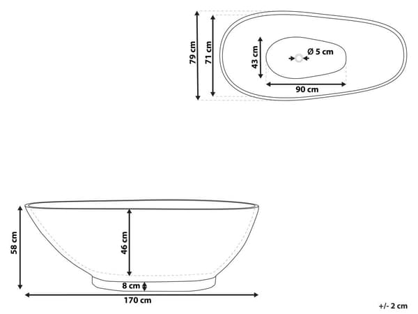 Badekar Sort Sølv Marmorlook 170x80 cm Oval Moderne Design Høj Kvalitet Akryl Fritstående Bad Badekarret Nyt Badeværelse Badeværelsesmøbel