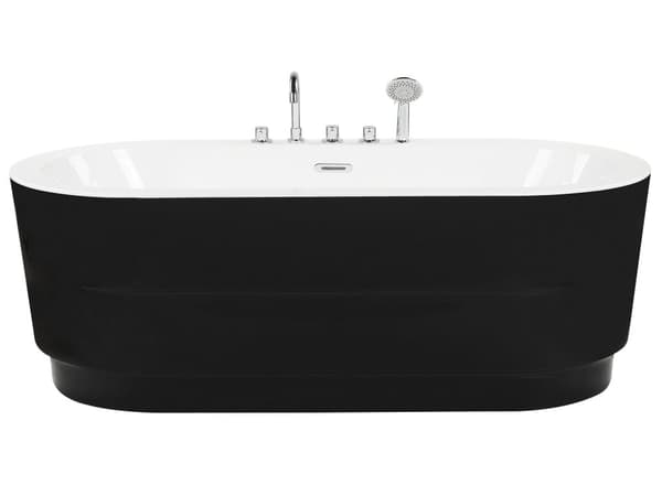 Fritstående Bad Sort Sanitær Akryl Oval Single 170 x 80 cm Glamourøst Minimalistisk Design
