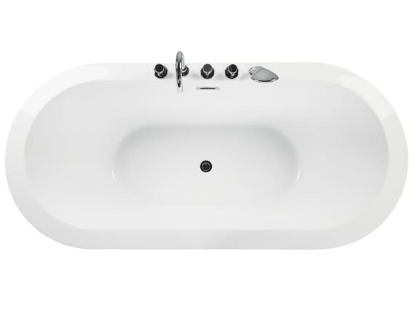 Fritstående Bad Sort Sanitær Akryl Oval Single 170 x 80 cm Glamourøst Minimalistisk Design