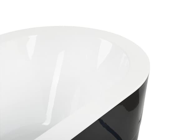 Fritstående Bad Sort Sanitær Akryl Oval Single 170 x 80 cm Glamourøst Minimalistisk Design