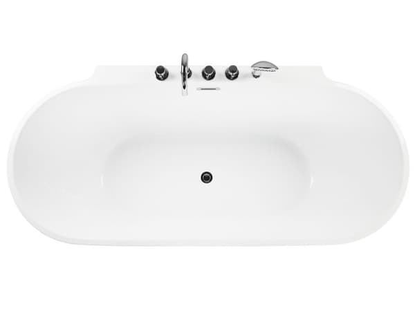 Badekar Sort Hvid 170x80 cm Oval 1-pers Høj Kvalitet Akryl Metal Fritstående Bad Moderne Skandinavisk Badeværelse Design Badeværelsesmøbel