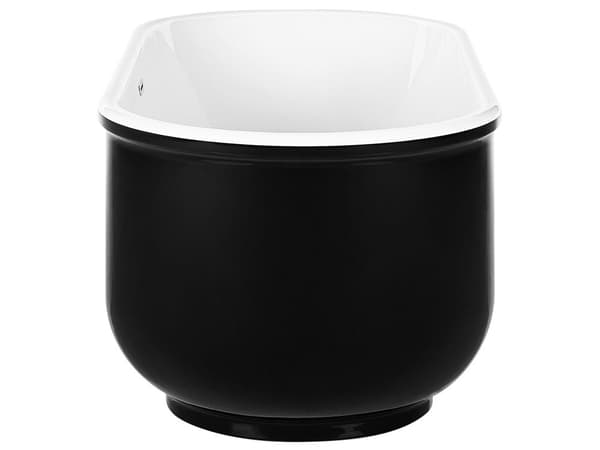 Fritstående Badekar Sort Hvid Sanitærakryl 160 x 80 cm Stor Oval Karbad Japansk Moderne Minimalistisk Design Badeværelse Tilbehør til Voksne