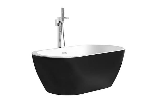 Frittstående badekar 170 x 80 cm oval svart NEVIS