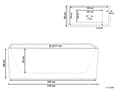 Pikkukuva 3 / 11: Kylpyamme punainen 170 x 60 x 76 cm akryyli suorakulmio 240 L ylivuotojärjestelmä