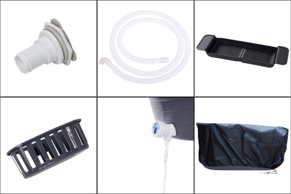 HelloBath® - Bath Bucket XL (Comfort) - Harmaa - 125 cm - Istuinkylpy aikuisille - Jääkylpy - Jopa 3 metriin venyvä tyhjennysletku