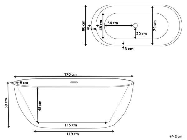Badekar Sort Hvid Oval Skandinavisk Moderne Design Fritstående Bad Høj Kvalitet Metal Badeværelse Badeværelsesmøbel Ovalformet