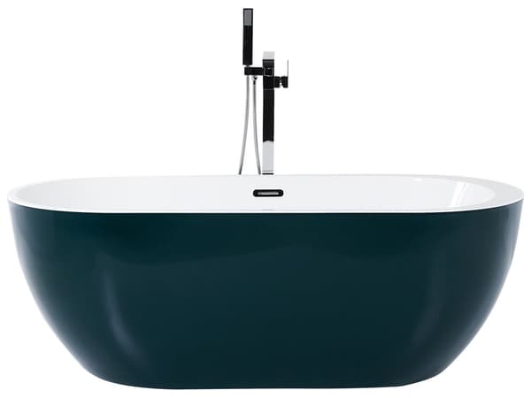 Badekar Sort Hvid Oval Skandinavisk Moderne Design Fritstående Bad Høj Kvalitet Metal Badeværelse Badeværelsesmøbel Ovalformet