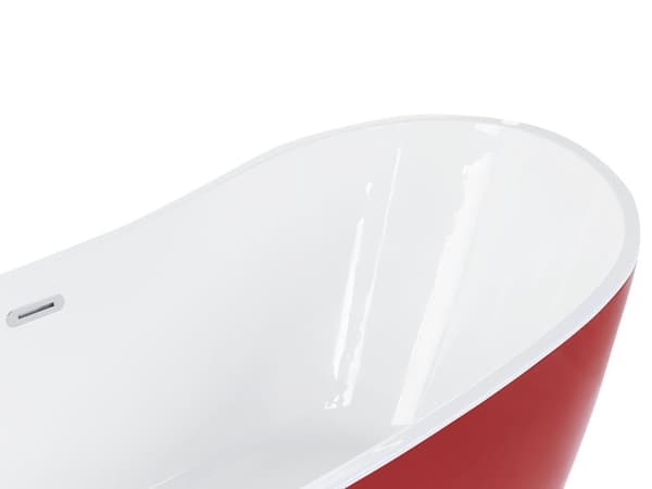 Bad Rød med Sølv Sanitær Akryl Enkelt 160 x 76 cm Fritstående Moderne Stil
