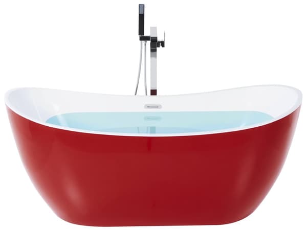 Bad Rød med Sølv Sanitær Akryl Enkelt 170 x 77 cm Fritstående Moderne Stil