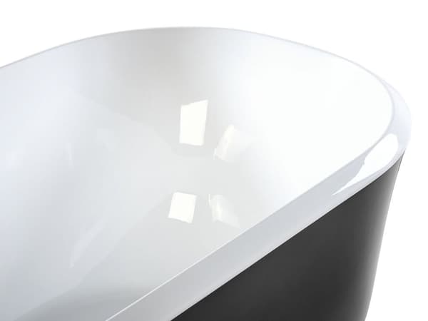 Frittstående Badekar Svart Akryl 170 x 77 cm Moderne Design Oval Enkel