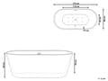 Miniatyrbilde 3 av 11: Frittstående Boblebad Hvit Sanitær Akryl Enkelt 170 x 80 cm Oval Moderne Design