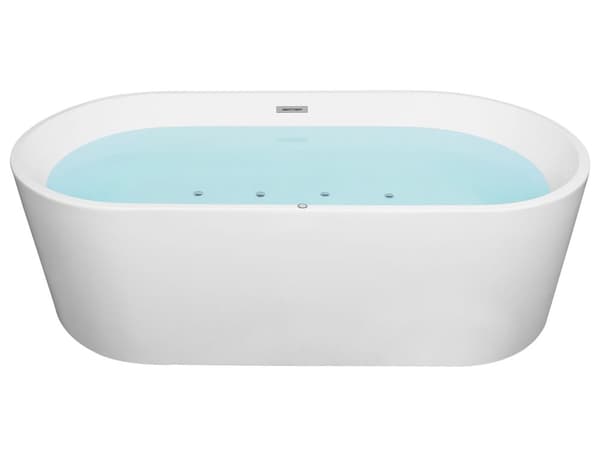 Frittstående Boblebad Hvit Sanitær Akryl Enkelt 170 x 80 cm Oval Moderne Design