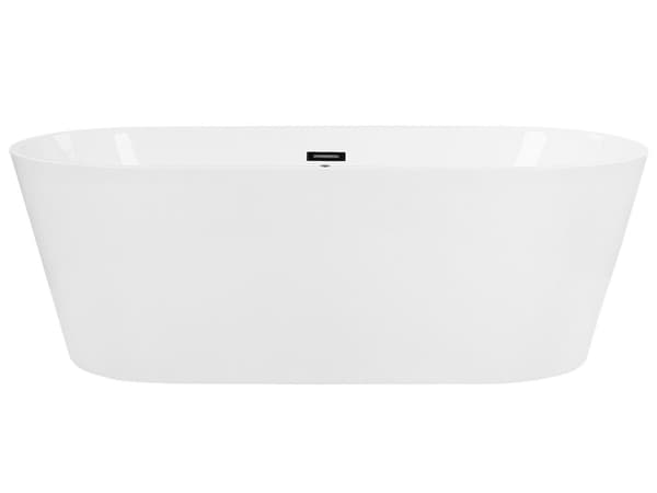 Frittstående Boblebad Hvit Sanitær Akryl Enkelt 170 x 80 cm Oval Moderne Design