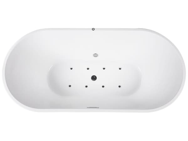 Frittstående Boblebad Hvit Sanitær Akryl Enkelt 170 x 80 cm Oval Moderne Design