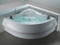 Miniatyrbilde 5 av 11: Massasjepunkter Badekar Hvit Sanitær Akryl med LED Bluetooth-høyttaler 210 x 145 cm Moderne Design Badekar