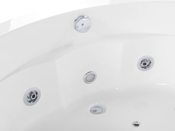 Massasjepunkter Badekar Hvit Sanitær Akryl med LED Bluetooth-høyttaler 210 x 145 cm Moderne Design Badekar