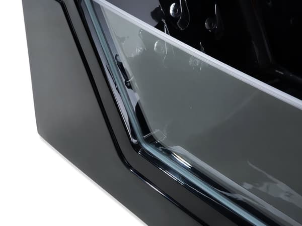 Massasjepunkter Badekar Svart Sølv med LED Sanitær Akryl og glass Enkelt 150 x 71 cm