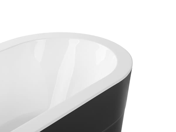 Frittstående badekar Svart Sanitærakryl 170 x 80 cm Oval form Moderne design Minimalistisk Single Baderom