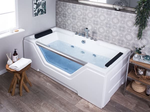 Boblebad Hvit Sanitær akryl 170 x 80 cm 6 jets Rektangulær form Moderne design Baderom Badekar