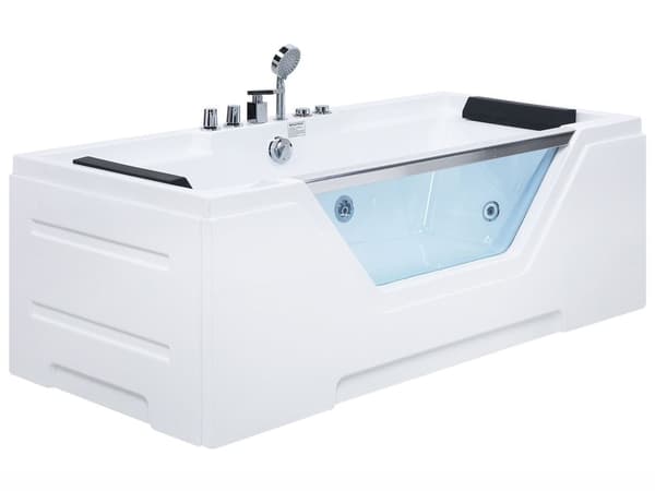Boblebad Hvit Sanitær akryl 170 x 80 cm 6 jets Rektangulær form Moderne design Baderom Badekar