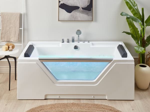 Boblebad Hvit Sanitær akryl 170 x 80 cm 6 jets Rektangulær form Moderne design Baderom Badekar