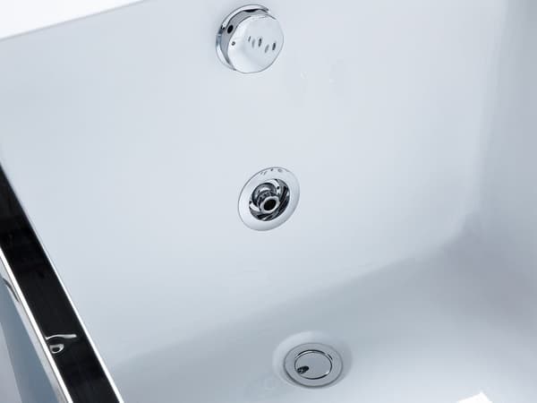 Boblebad Hvit Sanitær Akryl Glassfront LED-belyst Massasje Rektangulær 157 x 70 cm Moderne Design