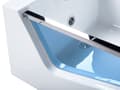 Miniatyrbilde 11 av 11: Boblebad Hvit Sanitær Akryl Glassfront LED-belyst Massasje Rektangulær 157 x 70 cm Moderne Design