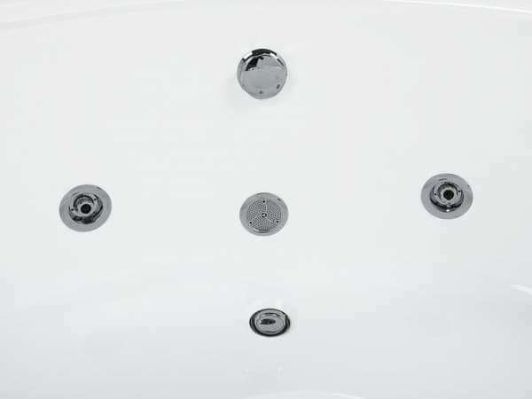 Boblebadekar Hvit Sanitær Akryl 165 x 140 cm Hjørnemodell Moderne LED-lys