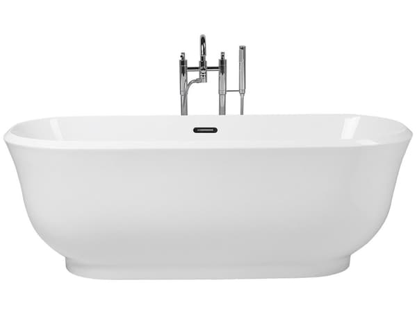 Frittstående Badekar Hvit Sanitær Akryl Oval Enkelt 170 x 77 cm Moderne Design