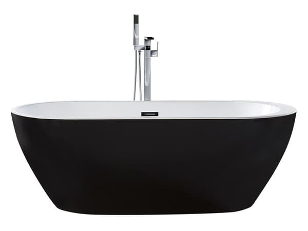 Badekar Svart med sølv Sanitær Akryl Enkelt 1500 x 750 mm Frittstående Moderne Design
