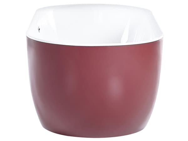 Frittstående Badekar Glanset Rød Sanitær Akryl Enkel 170 x 80 cm Oval Moderne Design