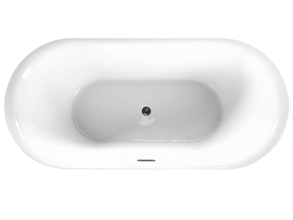Frittstående Badekar Glanset Rød Sanitær Akryl Enkel 170 x 80 cm Oval Moderne Design