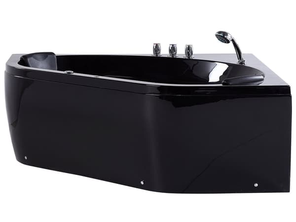 Hjørneboblebad med boblebad Svart Sanitær Akryl LED 140 cm