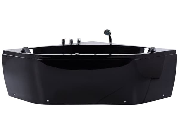 Hjørneboblebad med boblebad Svart Sanitær Akryl LED 140 cm