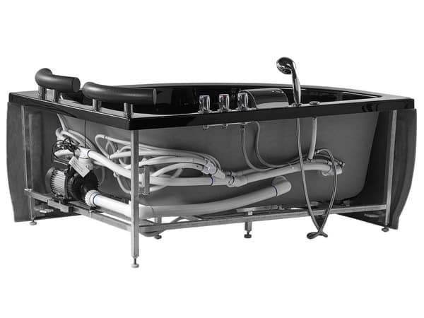 Boblebad Svart 158 x 113 cm Sanitær Akryl LED-lys Spa Moderne Venstre