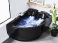 Miniatyrbilde 2 av 10: Boblebad Svart 158 x 113 cm Sanitær Akryl LED-lys Spa Moderne Venstre
