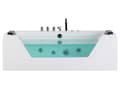 Miniatyrbilde 7 av 11: Massasjepunkter Badekar Hvit Sølv med LED Sanitær Akryl og glass Enkelt 160 x 76 cm