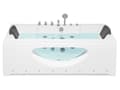 Miniatyrbilde 4 av 11: Boblebad Hvit Sanitær Akrylglass Transparent Front med LED-lys Nakkestøtter Massasje Vannstråler 170 x 80 cm Rektangulært Massasjebad
