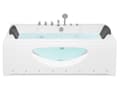 Miniatyrbilde 1 av 11: Boblebad Hvit Sanitær Akrylglass Transparent Front med LED-lys Nakkestøtter Massasje Vannstråler 170 x 80 cm Rektangulært Massasjebad