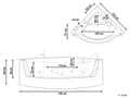 Miniatyrbilde 3 av 11: Boblebad Sort 190 x 135 cm LED-lys med 7-farger for 2 personer Elegant Moderne Design