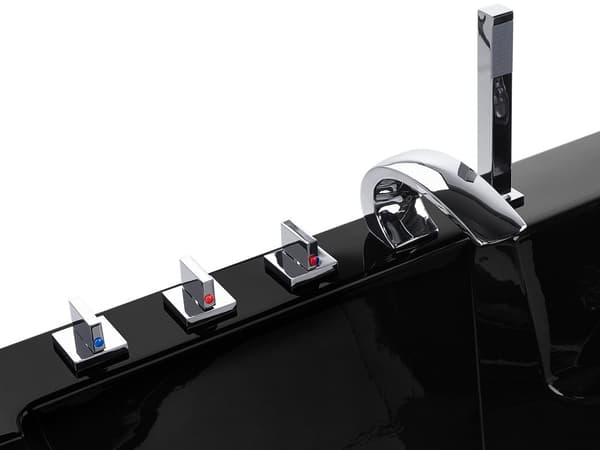 Boblebad Sort 190 x 135 cm LED-lys med 7-farger for 2 personer Elegant Moderne Design