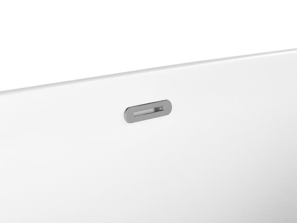 Badekar Hvid Akryl 170 x 75 cm Ovalt Overløbssystem Mat Finish Fritstående Moderne Stil