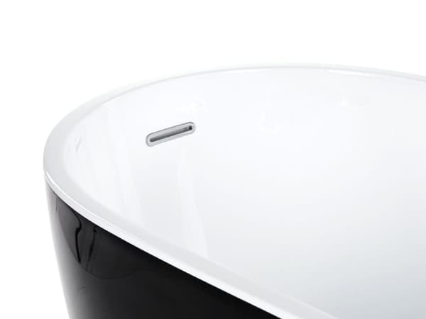 Frittstående Badekar Svart Sanitær Akryl 170 x 78 cm Oval Design Moderne Baderom