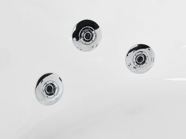 Hjørneboblebad Hvit Akryl 150 x 150 cm Massasjefunksjon Glasspanel Nakkestøtter Klassisk design Badekar Baderom