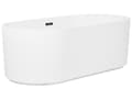 Miniatyrbilde 5 av 10: Frittstående badekar Matt hvit akryl 169 x 80 cm Oval form Riflet overflate Moderne stil Baderom